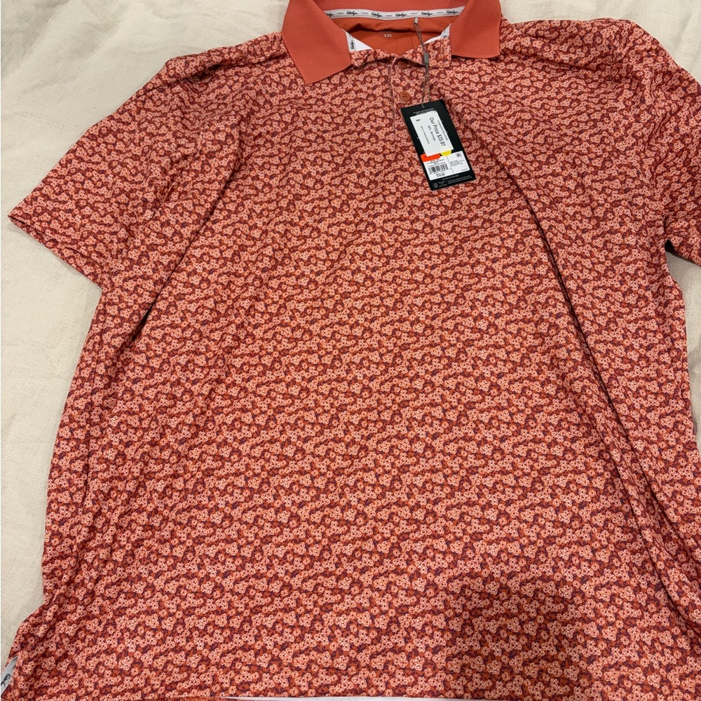 Walter Hagen Orange Floral Polo Shirt